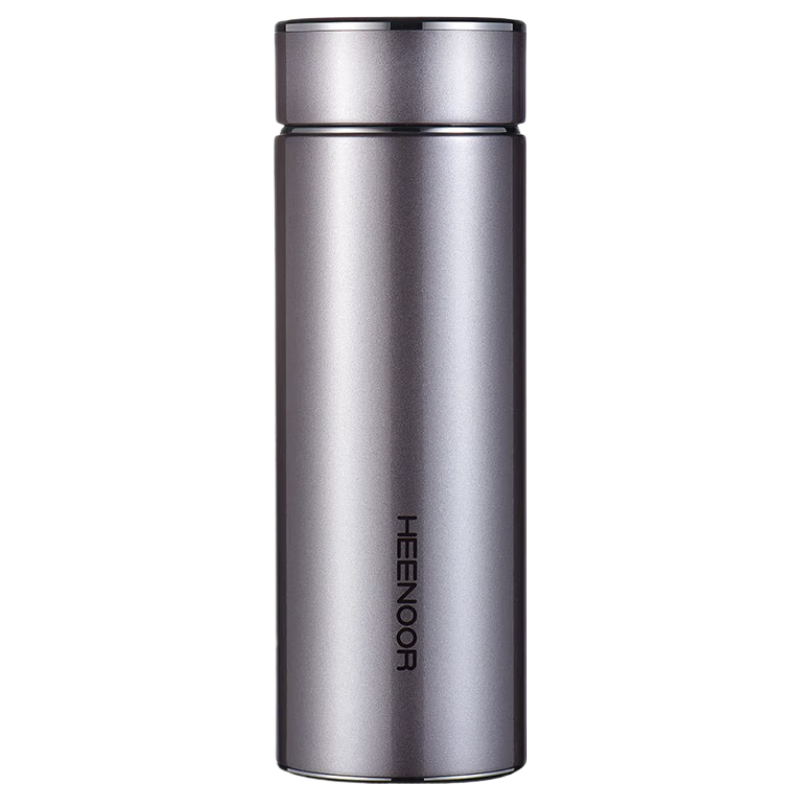 希諾（HEENOOR） 保溫杯男女士不銹鋼車載水杯 商務辦公便攜茶杯高顏值泡茶杯禮物 煙灰色-智能-520ml-316L抗菌內(nèi)膽