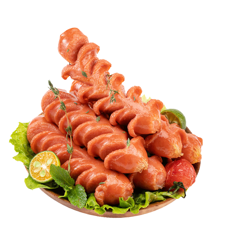 正新大香腸開(kāi)花腸烤腸燒烤夜市油炸小吃火鍋食材半成品肉類零兒童食品 開(kāi)花腸65g*5根*2包