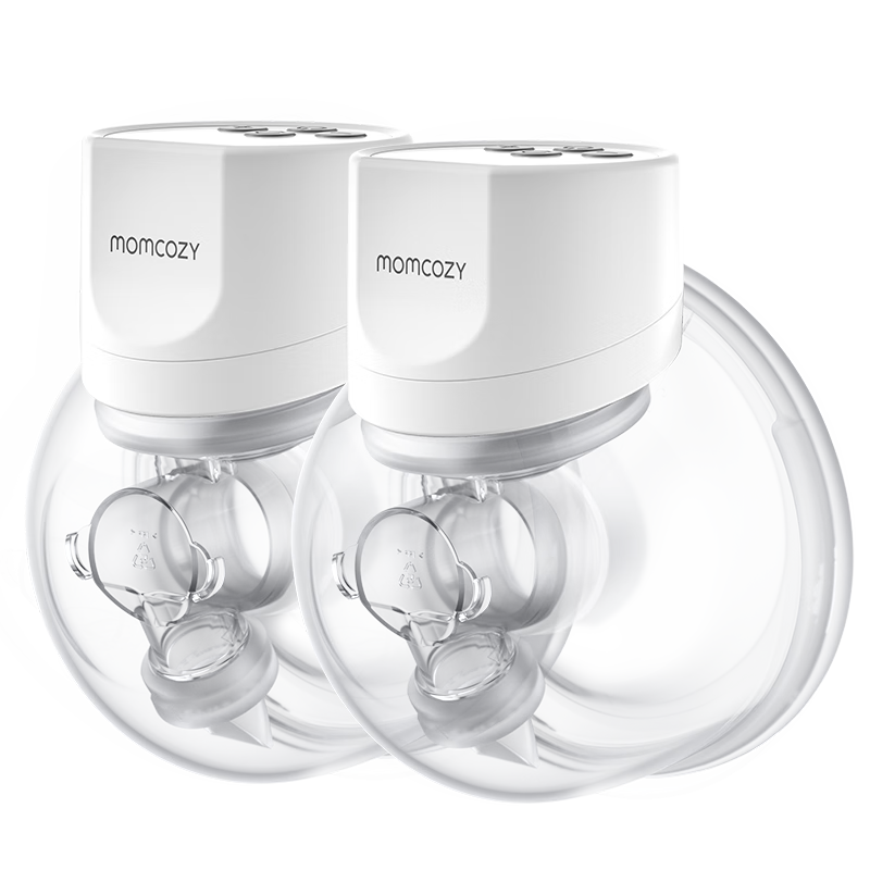Momcozy 穿戴式静音免手扶便携电动吸奶器 智能全自动双边吸乳S12Pro S12 Pro 白色双支装