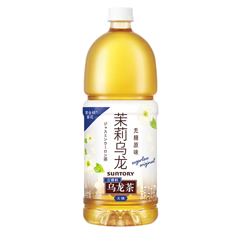 三得利（Suntory）无糖0脂 茉莉乌龙茶饮料 大容量 1.25L*6瓶 整箱 无糖茉莉 1.25L*6