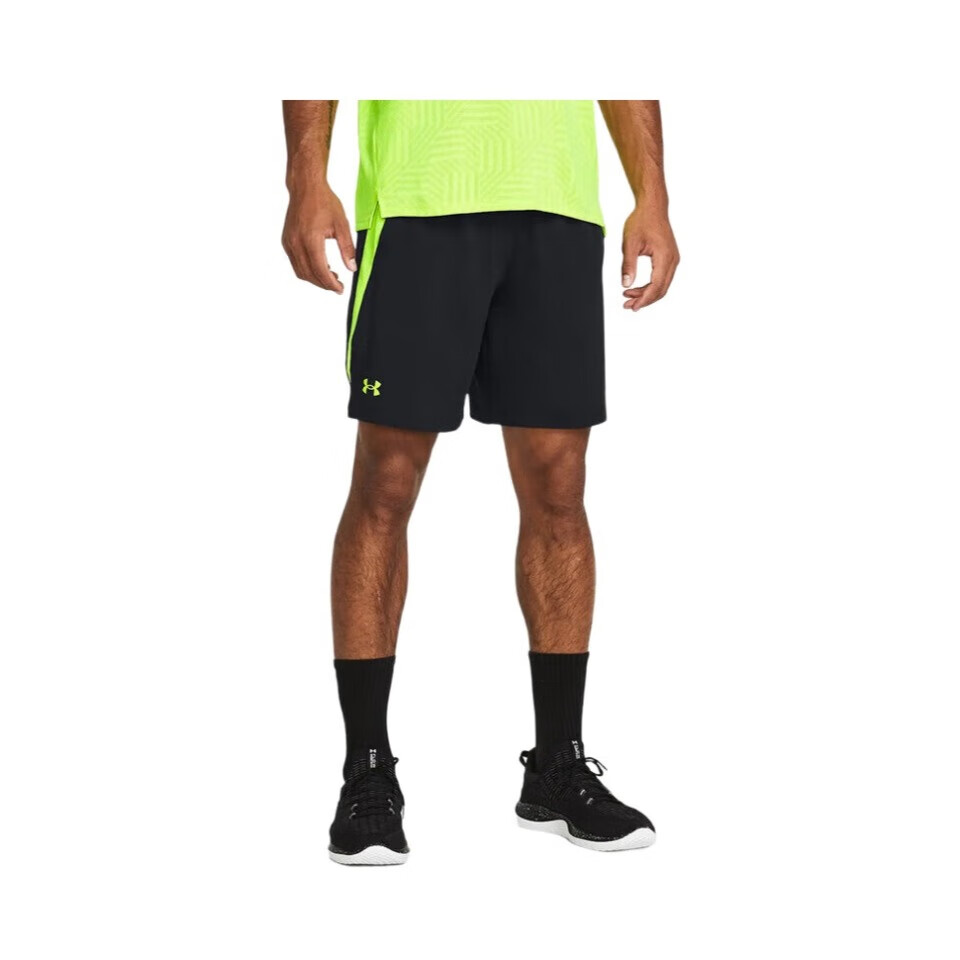 安德玛（Under Armour）送礼物男子松紧腰运动速干短裤1376955 002黑色 S
