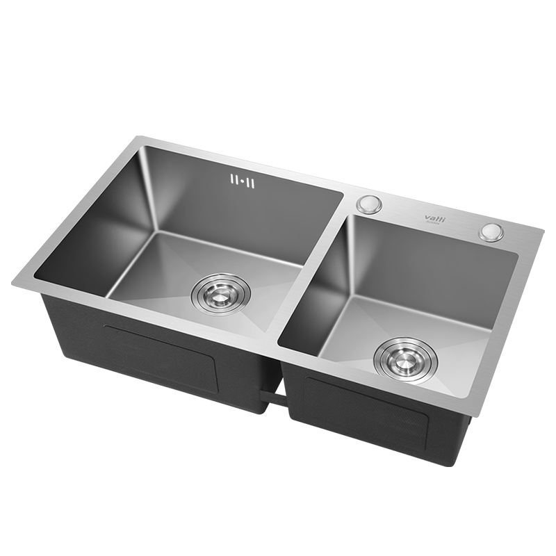 華帝（VATTI）水槽單槽廚房洗菜盆一體盆 洗碗大單槽水池盆304不銹鋼水槽臺(tái)下盤 《雙槽》82*45裸槽