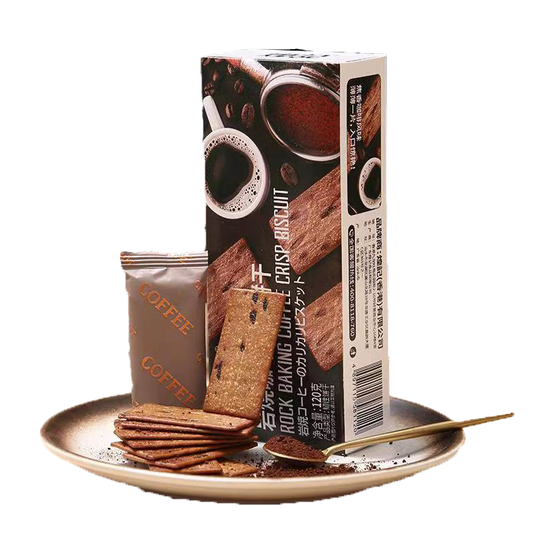 煌记 岩烧咖啡薄脆饼干 咖啡饼干 办公室餐厅课间休闲零食 岩烧咖啡饼干2盒*160g