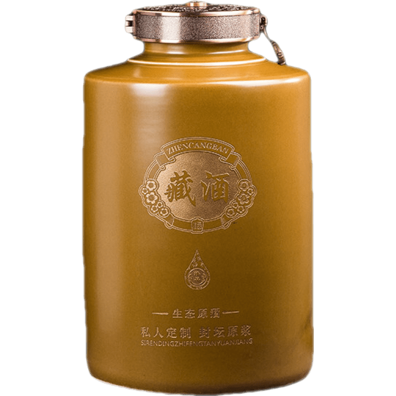 寶福祥 景德鎮(zhèn)陶瓷酒壇子家用密封窖藏酒壺裝空酒瓶酒罐 鱔魚黃-30斤裝(高分子蓋)