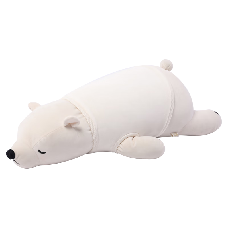 LIV HEART日本北极熊睡觉抱枕毛绒玩具布娃娃公仔陪伴玩偶 【洋服款】北极熊白-象牙白-衣 L号