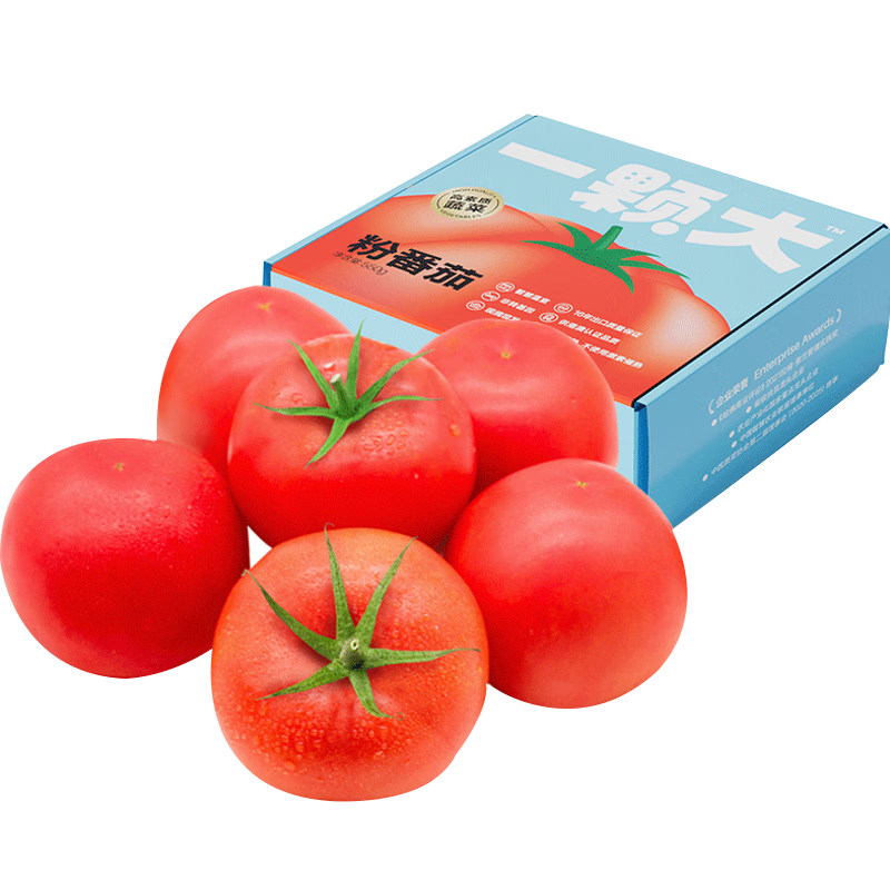 一颗大? 粉番茄 水果西红柿生吃 沙瓤有籽自然成熟生鲜蔬菜 非普罗旺斯 粉番茄 550g *4盒