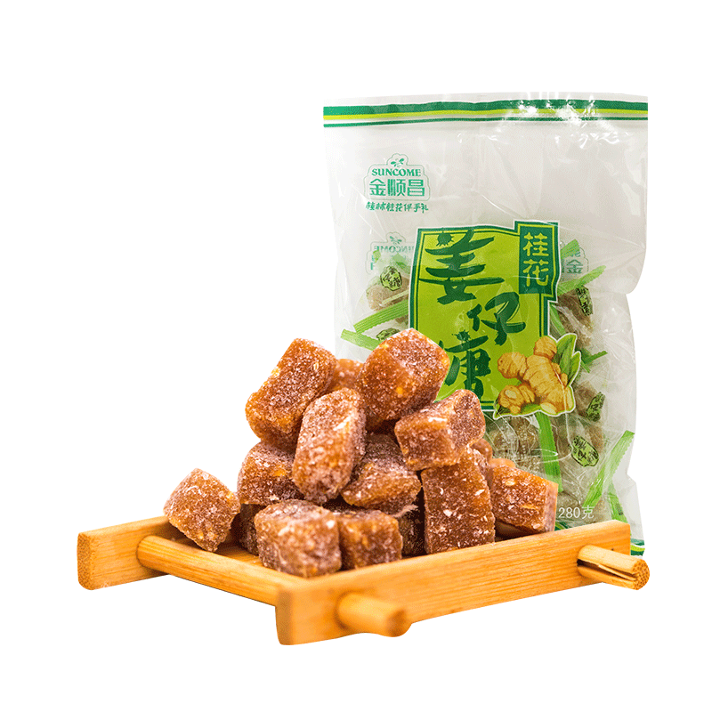 金順昌（SunCome） 桂花姜仔糖 廣西特產(chǎn)正宗姜汁糖手工姜糖味軟糖手工零食傳統(tǒng)姜糖 桂花味姜仔糖280g1袋