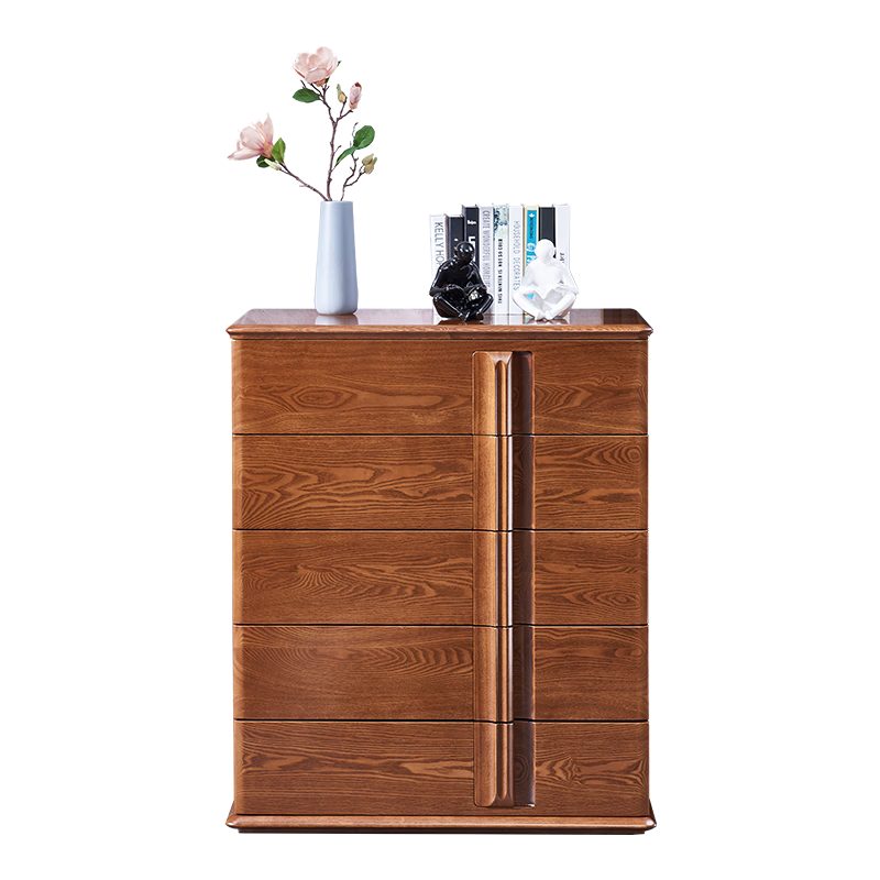 光明家具 实木斗柜现代简约屉柜卧室家具边柜水曲柳储物柜 4702G 五斗柜