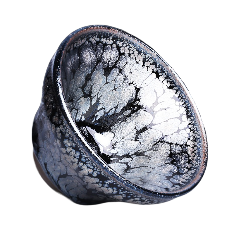 隱廬肖艷建盞茶杯茶具陶瓷茶盞品茗杯闕梅嬌之女建窯主人杯 肖艷-黑牡丹