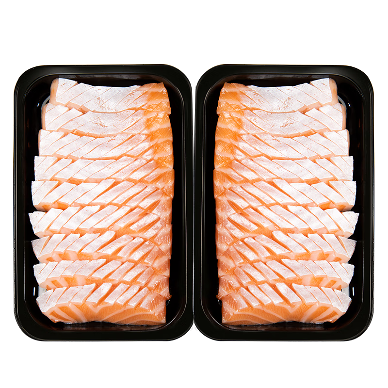 女王与鲜生 冰岛进口冰鲜三文鱼(大西洋鲑）刺身鱼腩中段切片生吃即食生鱼片 鱼腩2盒共 400g