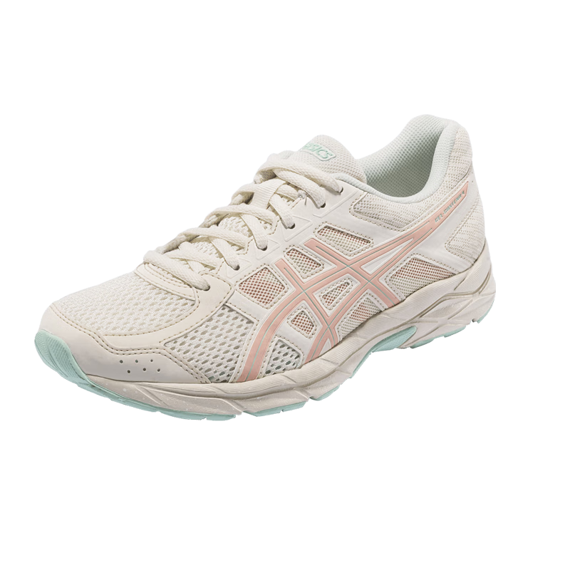 亚瑟士ASICS女鞋缓震回弹跑鞋透气运动鞋舒适网面跑步鞋 GEL-CONTEND 4 米色/藕粉 37.5