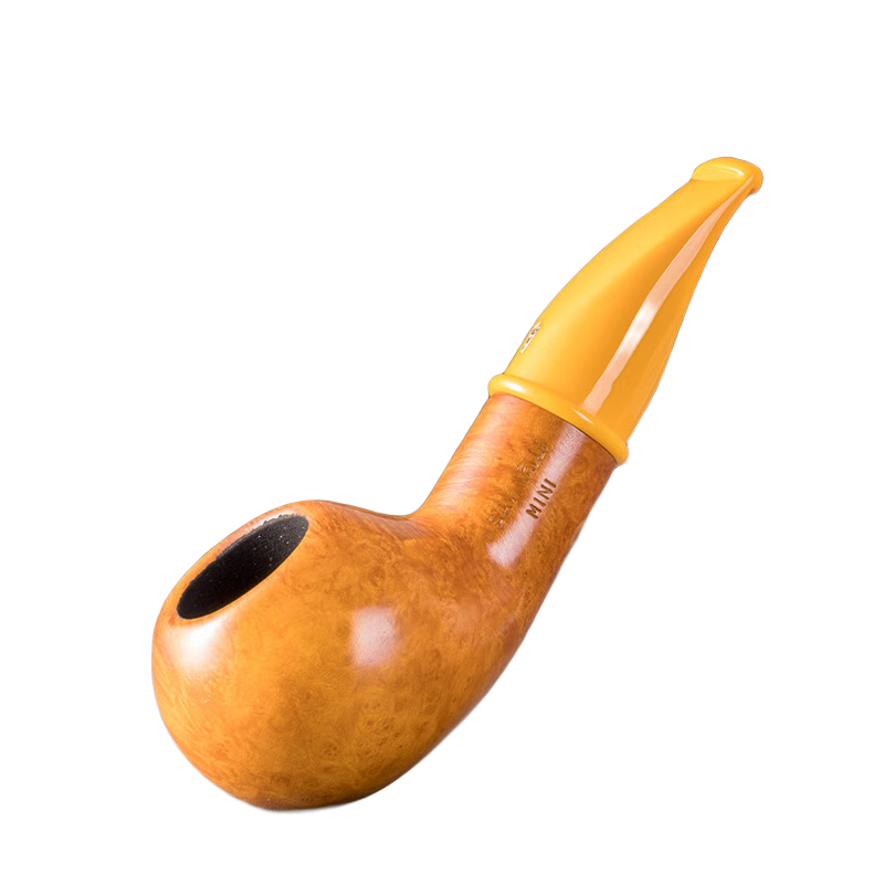 沙芬（SAVINELLI）手工煙斗石楠木P364進(jìn)口過(guò)濾芯煙嘴小號(hào)便攜煙斗及斗包男女士禮物 【黃色迷你小號(hào)】321斗型