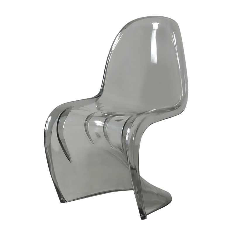話家先生亞克力塑料餐椅創(chuàng)意設(shè)計(jì)師椅潘東椅透明水晶椅子可疊放酒店會(huì)所 透明煙灰色