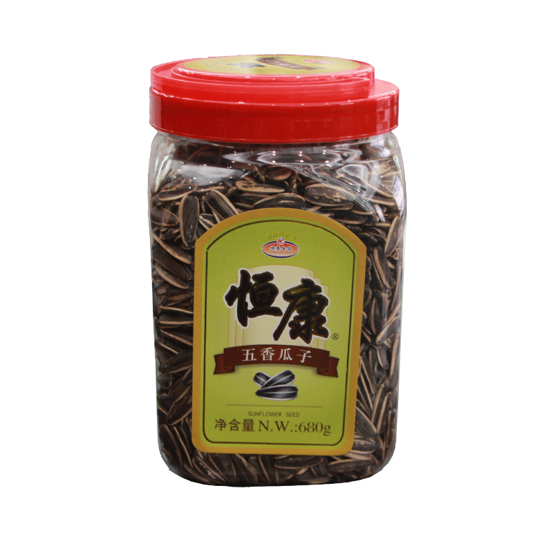 恒康食品 原味瓜子 零食炒貨葵花籽葵瓜子五香大包裝桶裝 飽滿大顆粒 (劃算)五香瓜子680g桶+380g*2袋