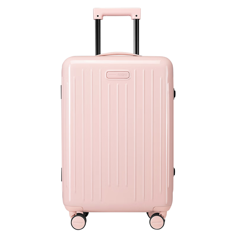 美旅大容量拉杆箱亮面PC材质高颜值铝框箱行李箱20寸登机箱旅行箱BB5 烟灰粉 24英寸 大容量 中长途游