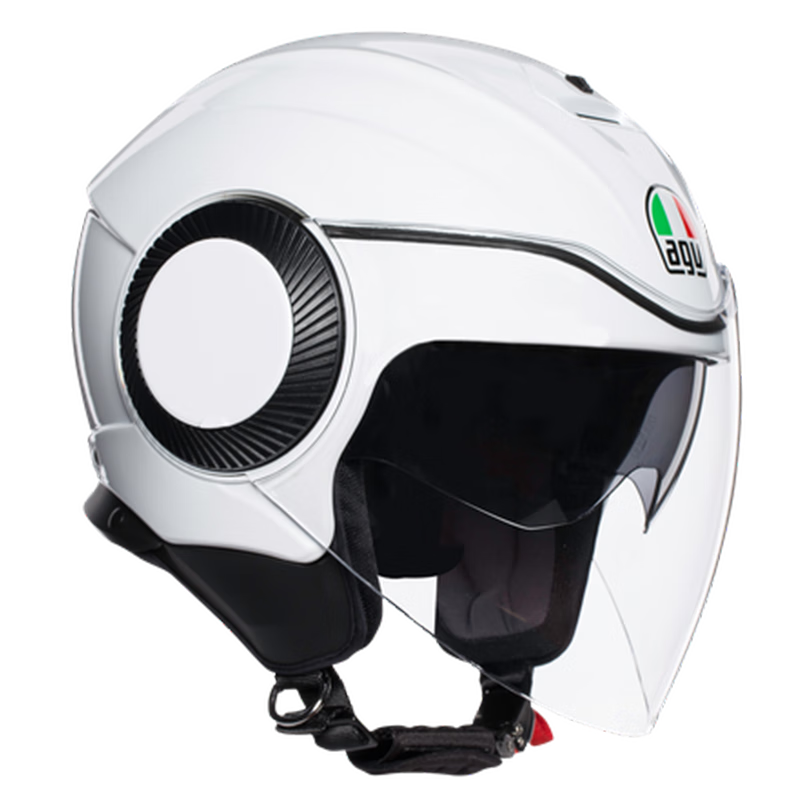 AGV ORBYT頭盔半盔摩托車頭盔雙鏡片機(jī)車賽車四季通勤街道盔 MONO PEARL WHITE L(建議頭圍57-58)