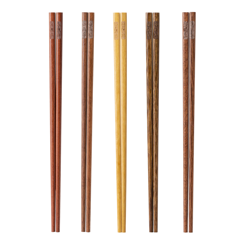 森物社2025新款招财合金筷子一人一双专用高颜值分食防滑家用实木筷子 鸡翅木礼盒装筷子 20双