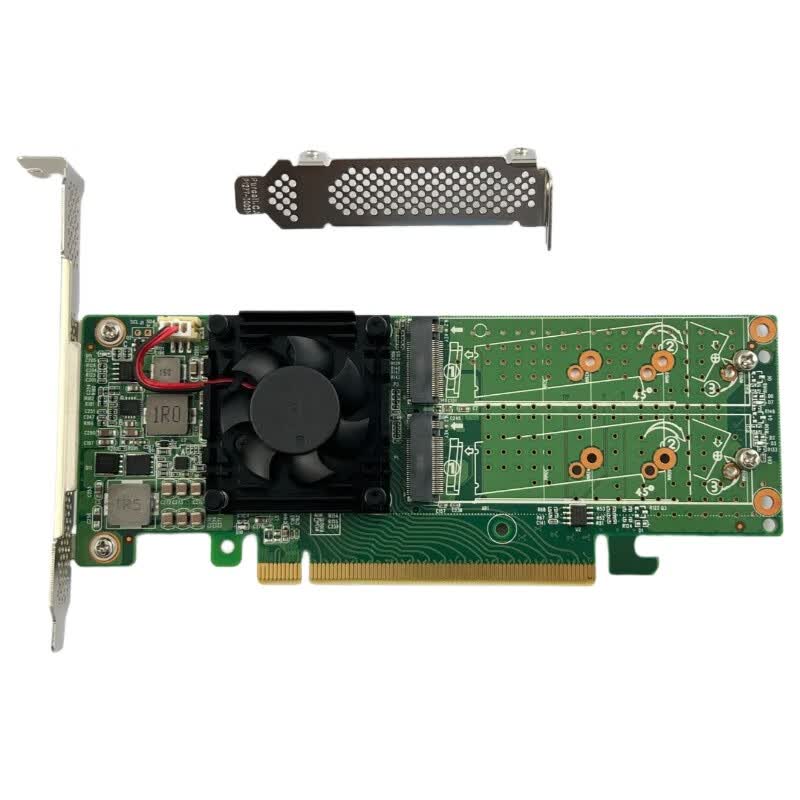 迈勋 M.2NVMe转接卡PCIe x8x16转2口4口固态硬盘SSDPLX8747主控 PCIE-X16拓展2口M.2