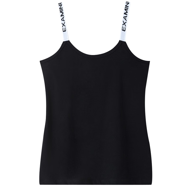 別語(yǔ) 白色吊帶背心女美背春夏季新款外穿修身內搭無(wú)袖上衣 黑色【字母】 L (101-110斤)