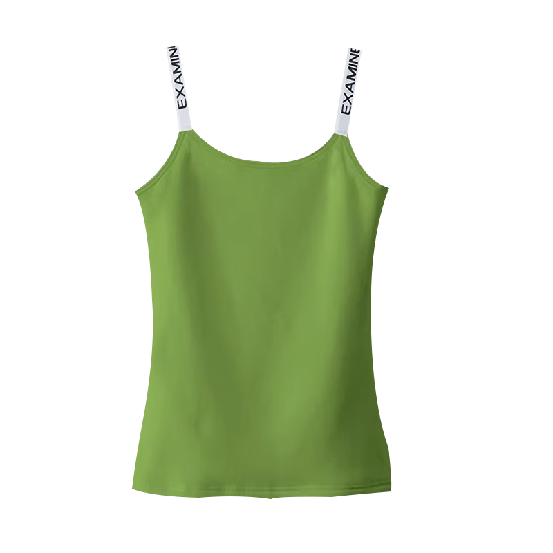 別語(yǔ)吊帶背心女內搭2025夏季新款外穿美背無(wú)袖打底上衣 牛油果綠【字母 吊帶】 L (100-112斤)