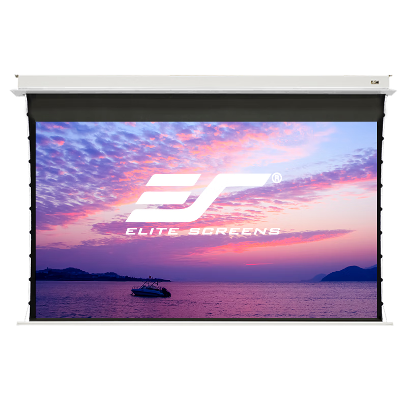 億立C系列電動幕布嵌入式隱藏天花幕抗光幕家用投影屏幕投影儀幕布拉線幕布【上門安裝】 120英寸 中長焦抗光幕(WIFI智能+電子限位)