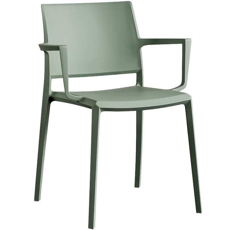 话家先生 网红ins餐椅家用靠背奶茶店加厚塑料椅子扶手简约休闲洽谈椅创意设计师民宿酒店会所户外叠放椅 深灰色