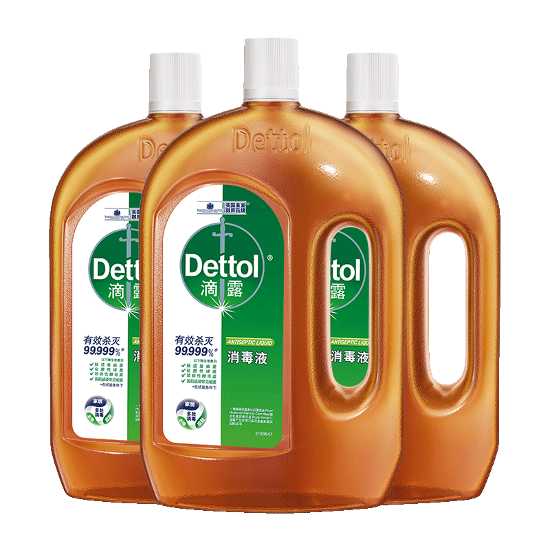 ��¶��Dettol������Һ����ˮ�������Һ ���H3N2���в���ɱ��������84�ƾ� ���ڻ�װ����ľ����Һ 1.8L 3ƿ