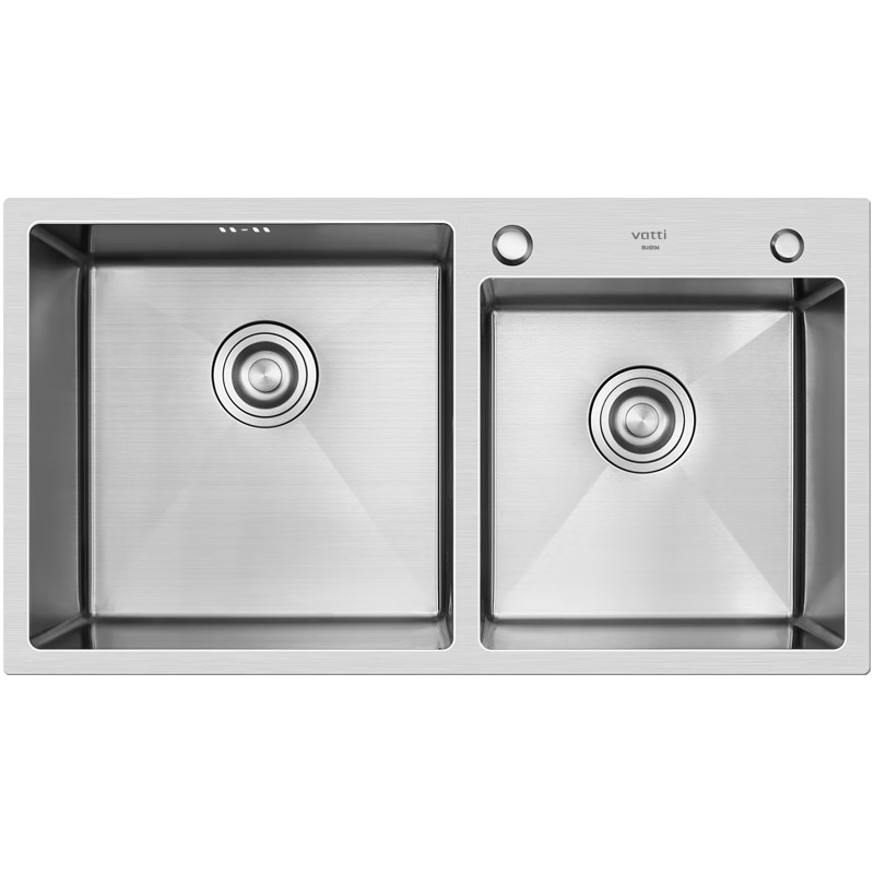 华帝（VATTI）水槽厨房洗菜盆一体盆 洗碗大双槽水池盆304不锈钢台下盆092210A