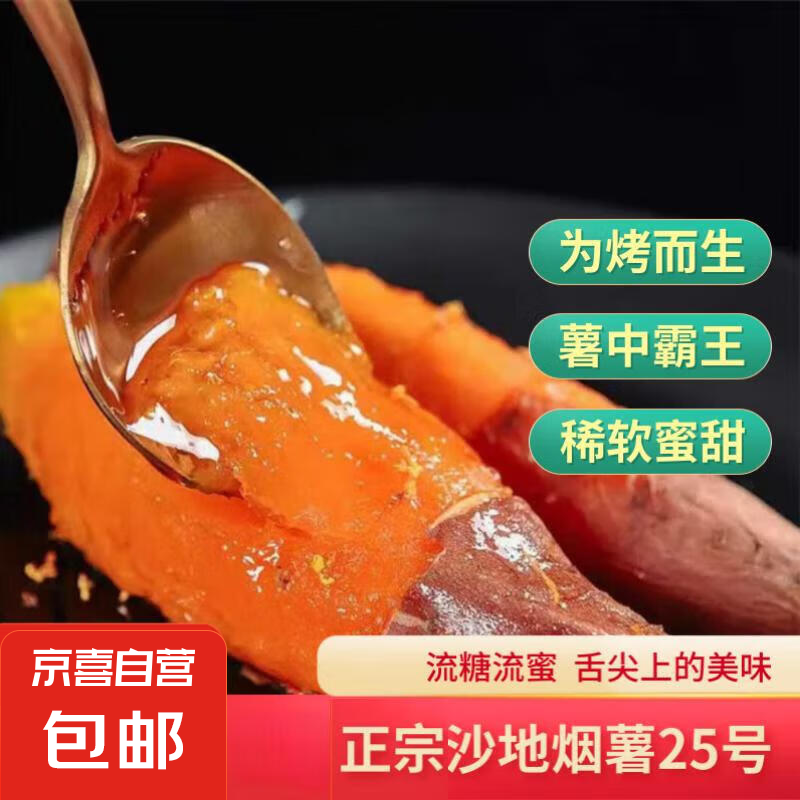 正宗沙地烟薯25号空气炸锅烤地瓜糖心流油蜜薯红薯板栗 精品中果（3两-6两） 带箱2斤