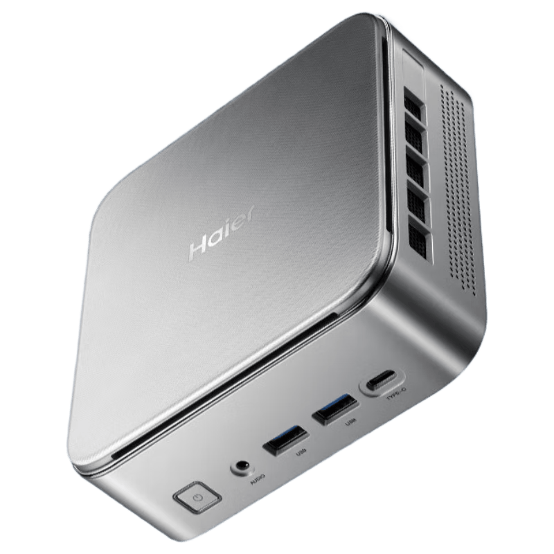 海尔（Haier）云悦mini 高性能迷你主机台式电脑(R7 H255 16G D5内存 512G) 商用办公设计 教育学习 Ai部署 银