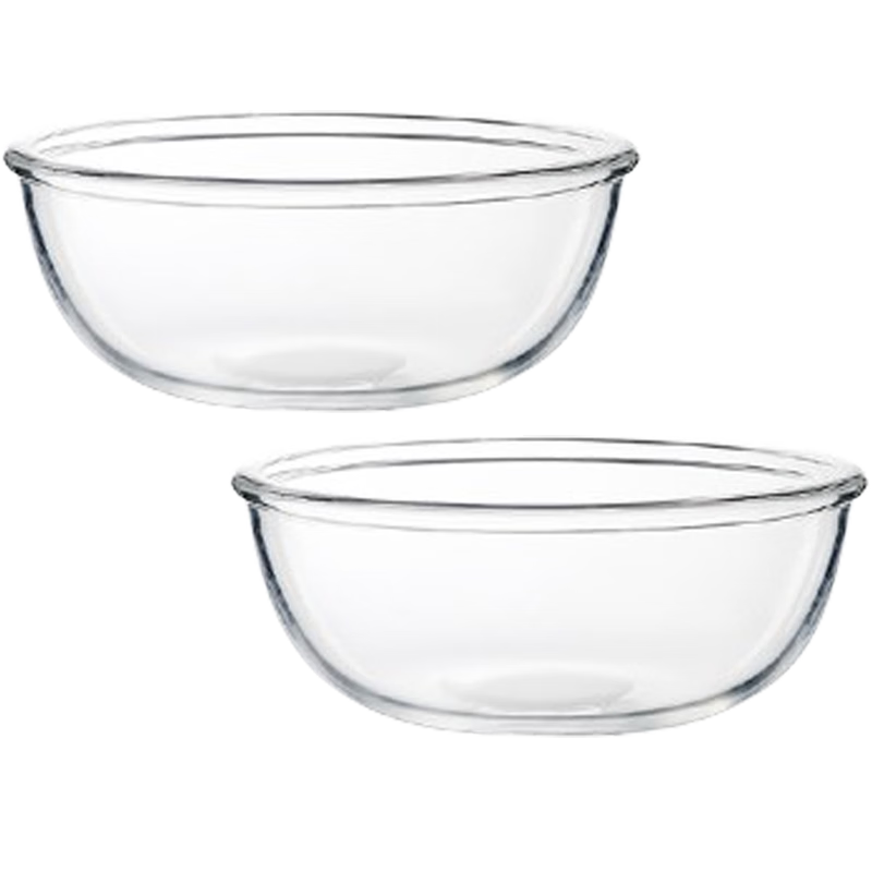 青苹果家用厨房大号玻璃盆和面盆加厚打蛋盆耐热揉面盆碗发面盆透明碗 耐热玻璃碗2700ML