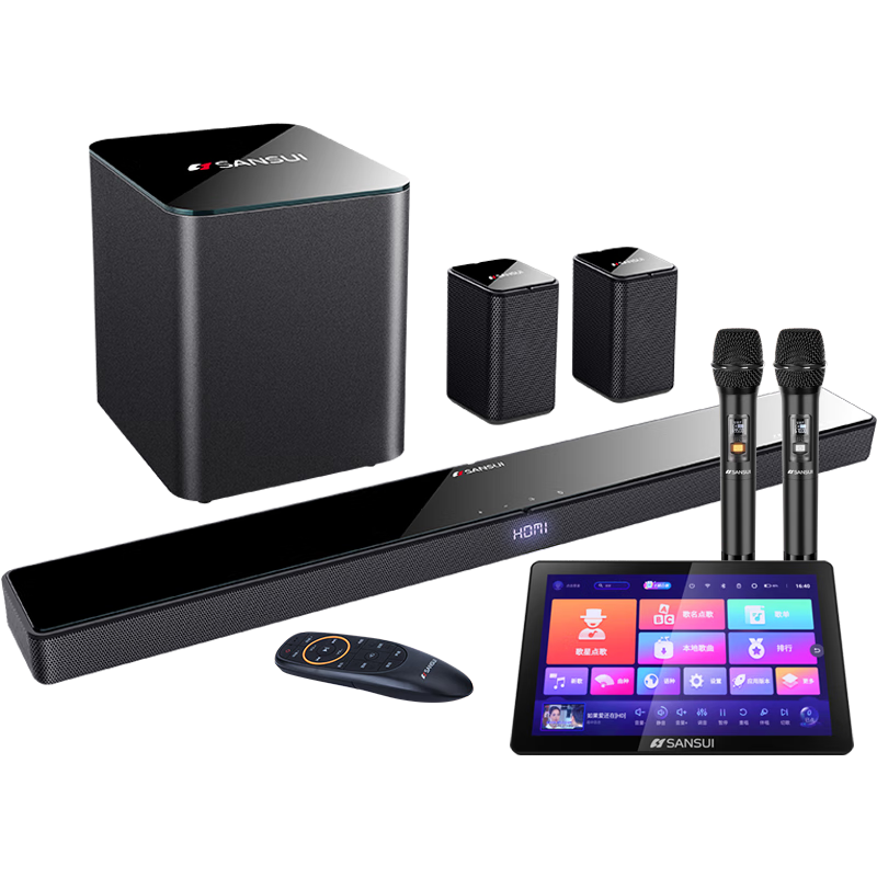 山水(SANSUI) 95E 家庭影院音響套裝 電視音響回音壁 家用電視音箱點(diǎn)歌機 客廳藍牙無(wú)線(xiàn)環(huán)繞影院卡拉ok一體機 95E智能語(yǔ)音點(diǎn)歌旗艦版