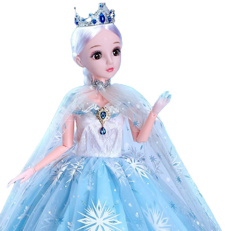 尔苗 芭蕾巴比娃娃玩具女孩爱莎公主智能对话换装洋娃娃儿童生日礼物盒 60cm-冰雪公主-对话版