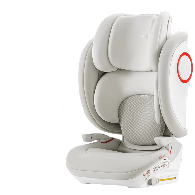 貓頭鷹（SAVILE）妙拓兒童安全座椅3-12歲I-SIZE認證大童95cm車(chē)用車(chē)載折疊便攜座椅 妙拓-銀白