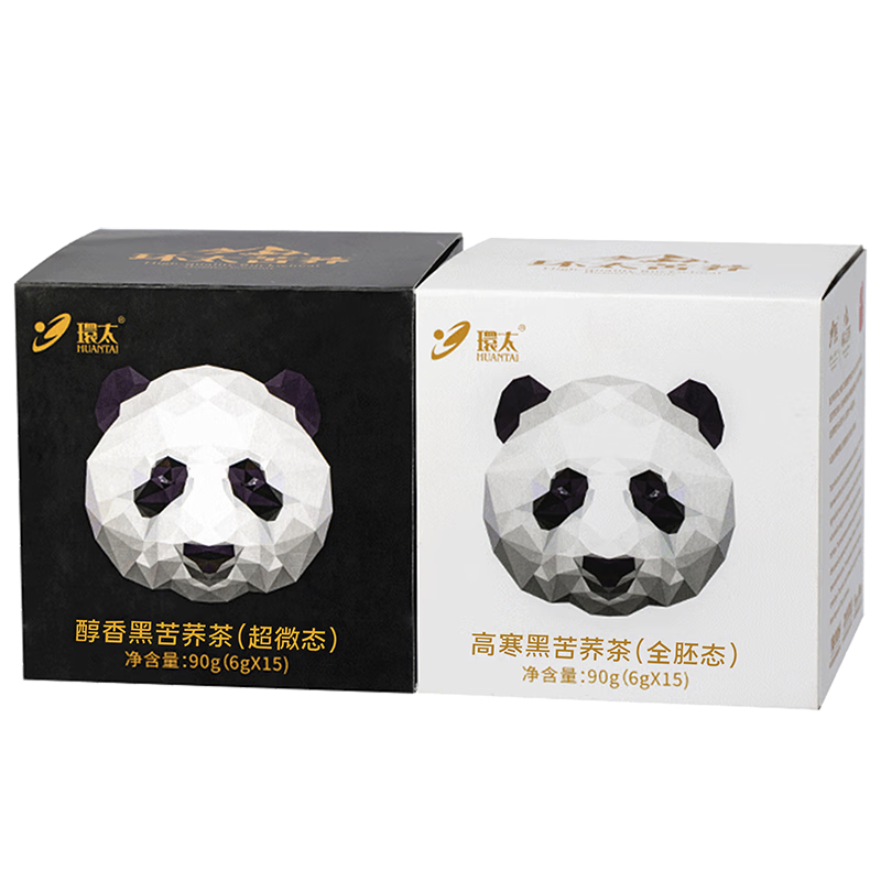 環(huán)太苦蕎苦蕎茶 大涼山熊貓黑苦蕎茶便攜式茶葉熊貓小方盒蕎麥茶年貨禮盒 【90gx3盒】沙金茶1+熊貓茶2