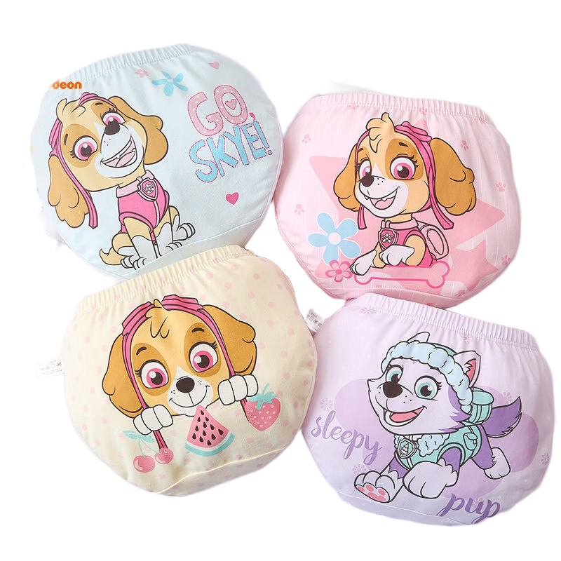 汪汪隊(duì)立大功（PAW PATROL）兒童內(nèi)褲A類(lèi)女寶寶短褲小孩棉質(zhì)透氣三角狗狗隊(duì)女童底褲 PA1318女童內(nèi)褲 4條 140 (適合身高130-140cm左右)