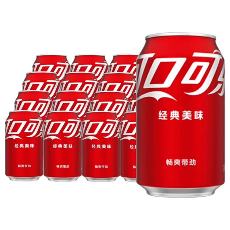 可口可乐 可口可乐 碳酸饮料 经典摩登罐汽水330ml*12罐整箱装 雪碧 芬达 【胖罐】可乐含糖 330ml*24瓶【泡沫箱发货】