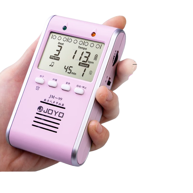 卓樂（JOYO）人聲電子節(jié)拍器鋼琴吉他小提琴架子鼓古箏二胡通用節(jié)奏器充電 【充電款】JM99粉+送耳機+充電線