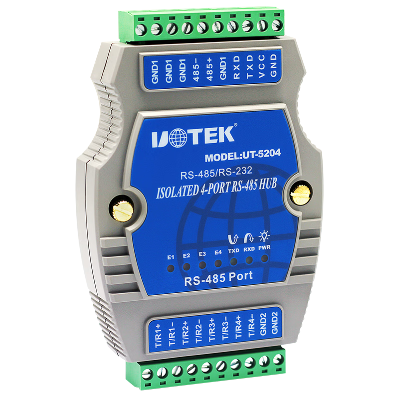 宇泰高科（utek） RS232/485转4口RS485集线器光电隔离485 HUB UT-5204