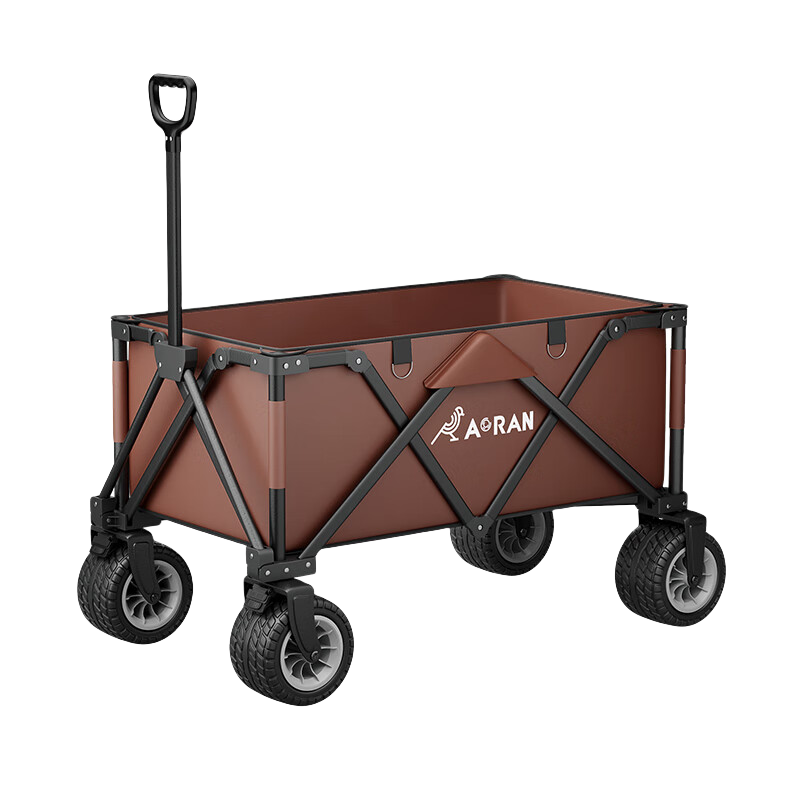 Aoran露营车户外推车野营车营地车手推车折叠野餐车聚拢便携摆摊买菜车 减震双刹/轮子可拆【500斤承重】