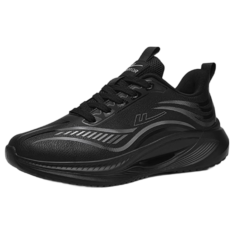 回力男鞋保暖运动鞋男冬季新款加绒棉鞋男百搭鞋子男 黑色（皮面） 42