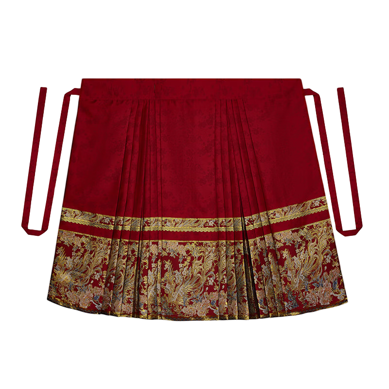 織造司原創(chuàng  )明制漢服締結改良飛機袖新中式馬面裙女秋冬日常套裝 馬面裙（送胸針） S