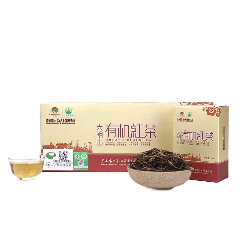 大明山 红茶广西农垦茶叶 有机红茶礼盒装160g1盒
