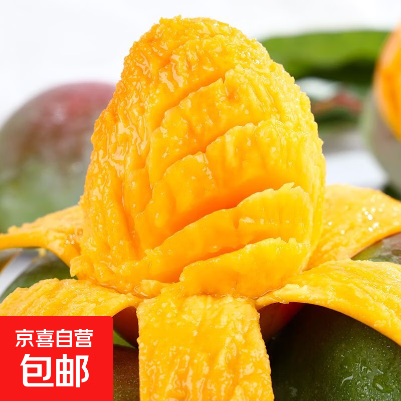 正宗金煌芒 肉厚甜心芒热带当季新鲜水果整箱 金煌芒2斤单果150g+