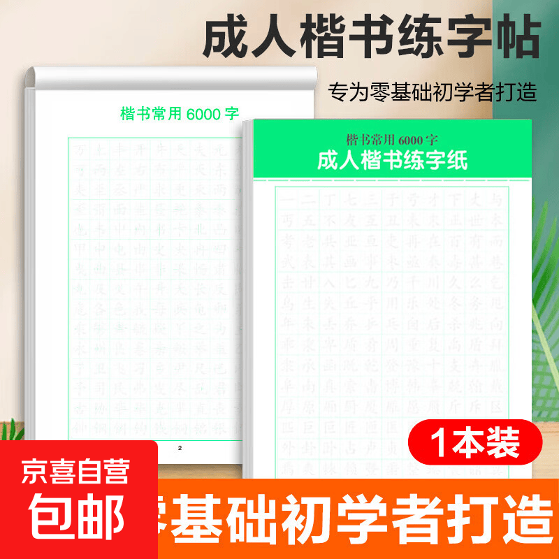 临摹速成练字帖6000常用字 学生成年行楷入门基础训练练字神器 行书楷书字帖 楷书常用6000字1本