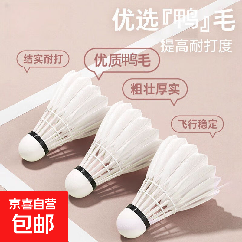 羽毛球正品天然鸭毛12只装耐打鹅毛室内室外比赛防风训练用球6只 【日常训练】无标-升级台纤 1筒 3只装