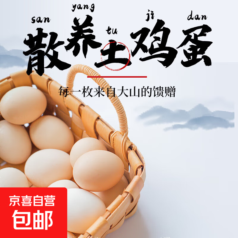 九华山土鸡蛋鲜鸡蛋40-50g早餐超市礼盒生鲜溏心蛋水煮蛋 10枚