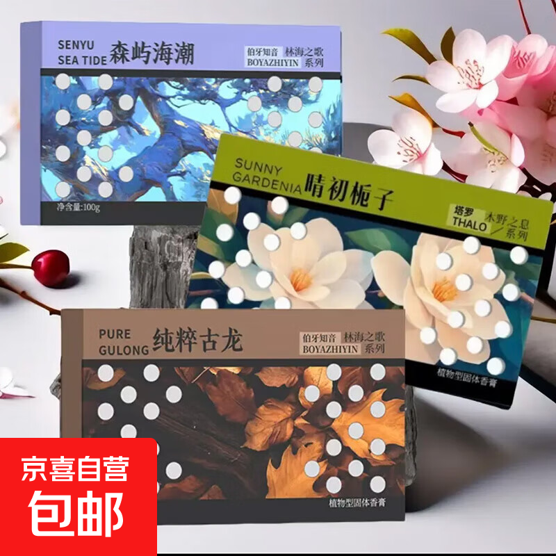 2025新款车载香薰除异味隐藏式香砖高级感车内摆件固体香膏留香 纯粹古龙+晴初栀子+森屿海潮 100g
