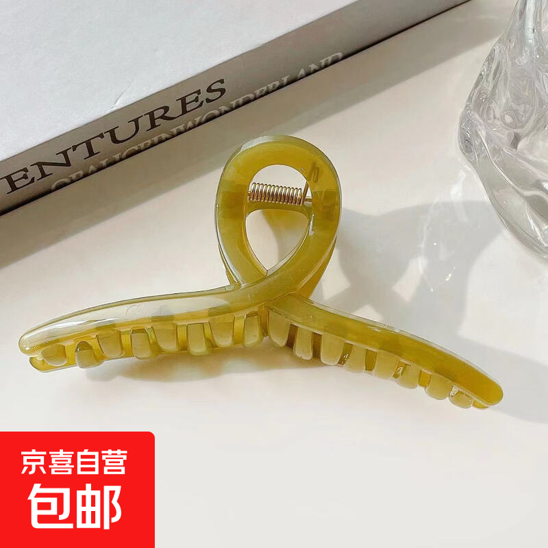 【送女友】超值多件套发夹亚克力发圈高马尾山茶花心发饰 1件套【13cm绿色】/