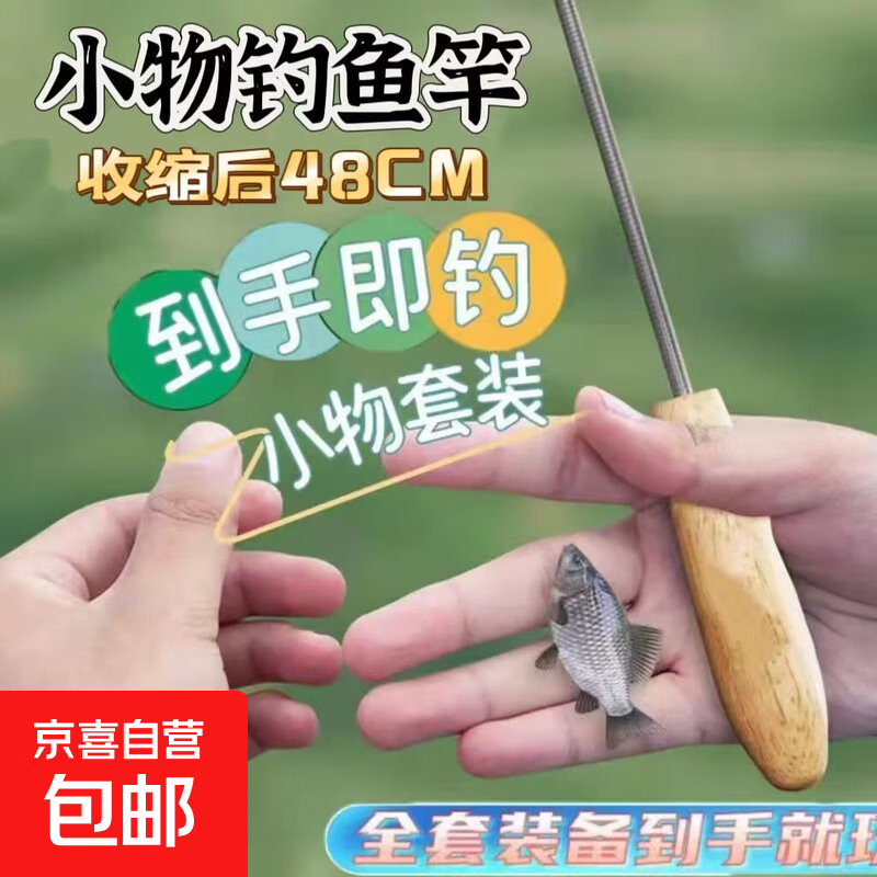 小物钓鱼竿套装便携式鱼竿超短节溪流竿儿童钓鱼竿微物钓小鱼手竿 1.2m （单支鱼竿-活动款）